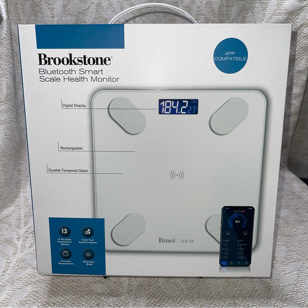 Brookstone Bluetooth Health Monitor Scale - White